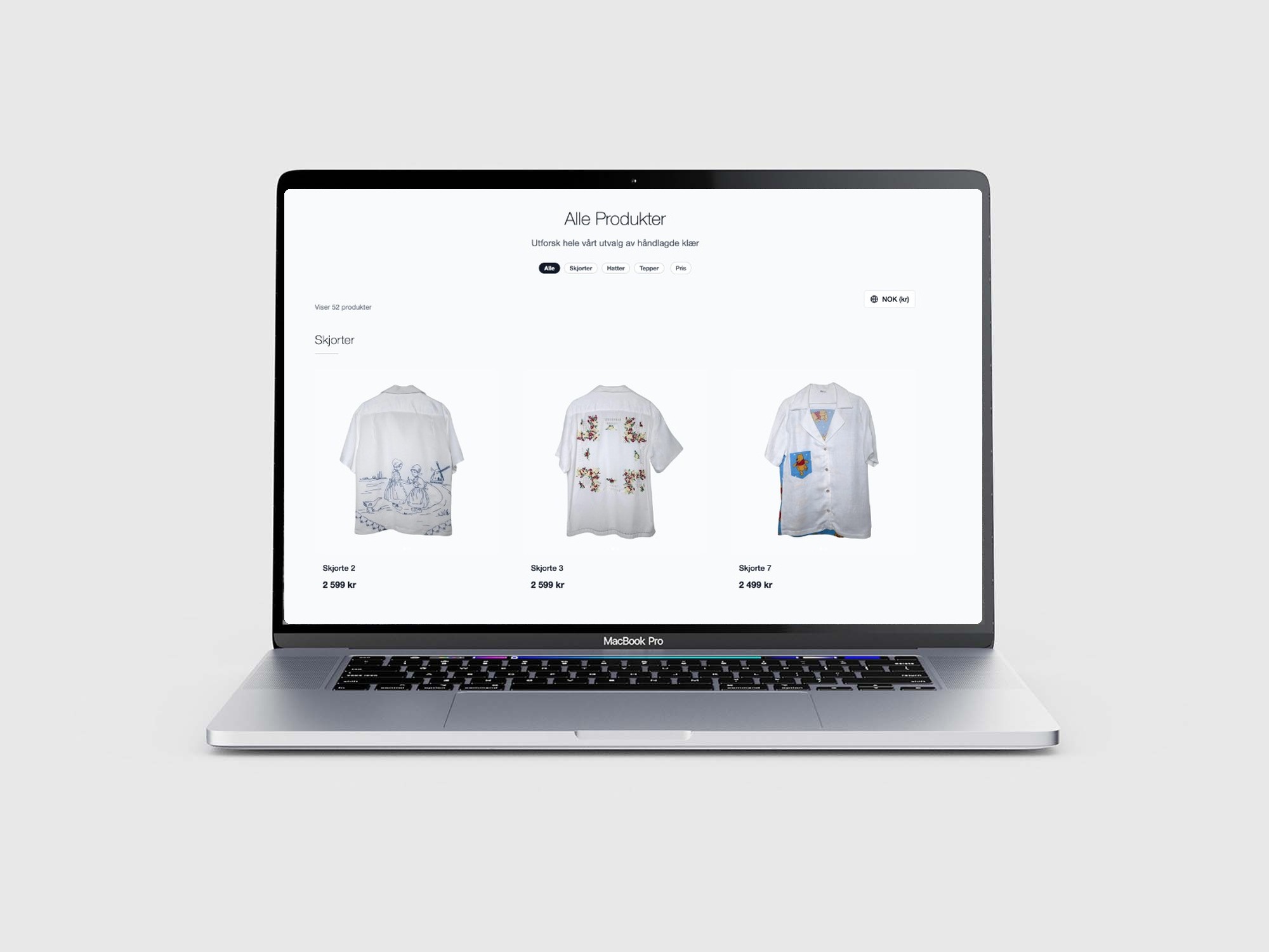 excluSIV produktkatalog på en MacBook Pro