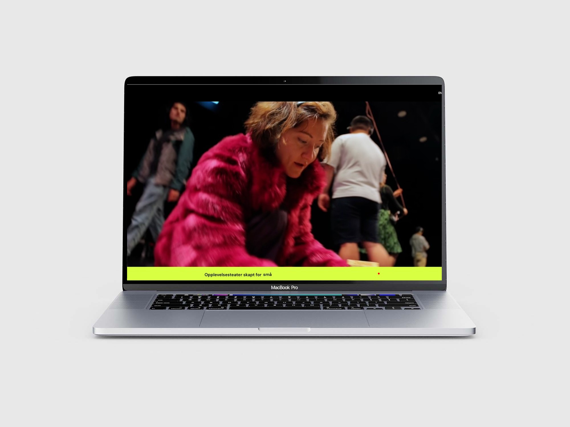 Teater leikhus forside på en MacBook Pro